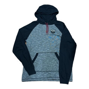 Tony Hawk Hoodie Mens Medium Gray Black Never Settle Patch Pullover Skateboard